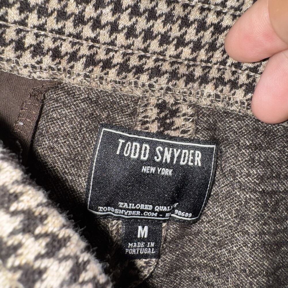 Todd Snyder Wool Blend Trouser Men Med 25" Houndstooth Brown Drawstring Pant - Picture 3 of 9